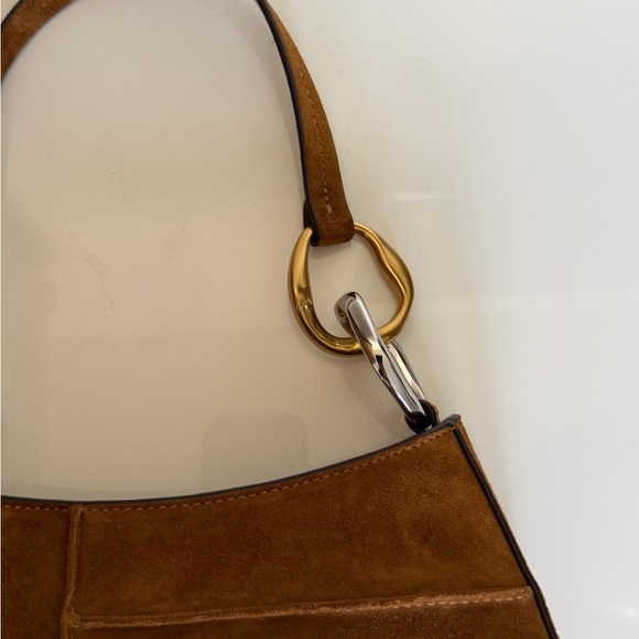 Tan Leather suede shoulder bag - Picture 5 of 12